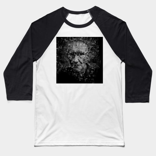 William S. Burroughs Typographical Portrait Baseball T-Shirt by ksdsgn